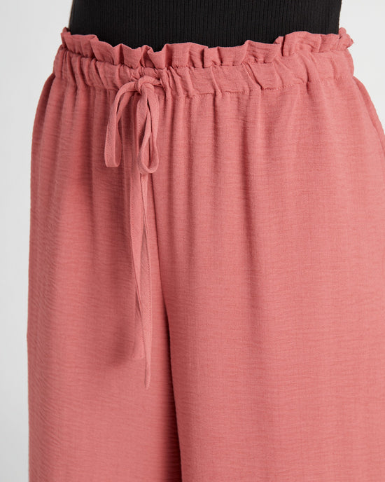 Berry Pink $|& Mystree Paperbag Waist Wide Leg Pant - SOF Detail