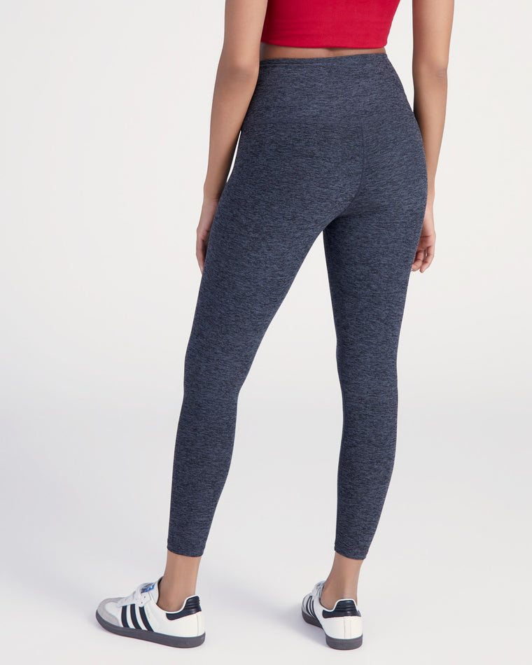 Heather Charcoal $|& Interval Spacedye Everyday Cross Over Legging - SOF Back