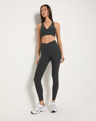 Heather Charcoal $|& Interval FlowHeather Sculpt Crossover Leggings - UGC On Fig