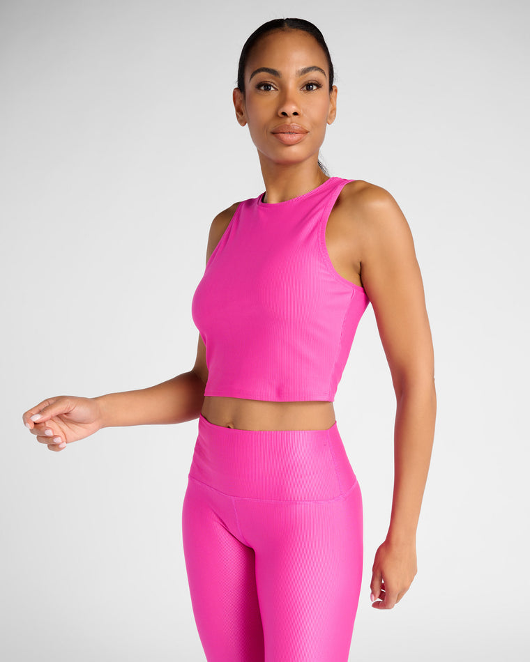 Fuschia $|& Interval Revive Ribbed Tank - SOF Front