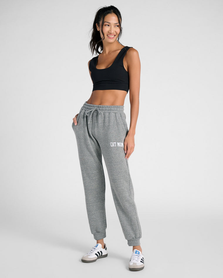 Heather Grey $|& Interval Cat Mom Jogger - SOF Full Front