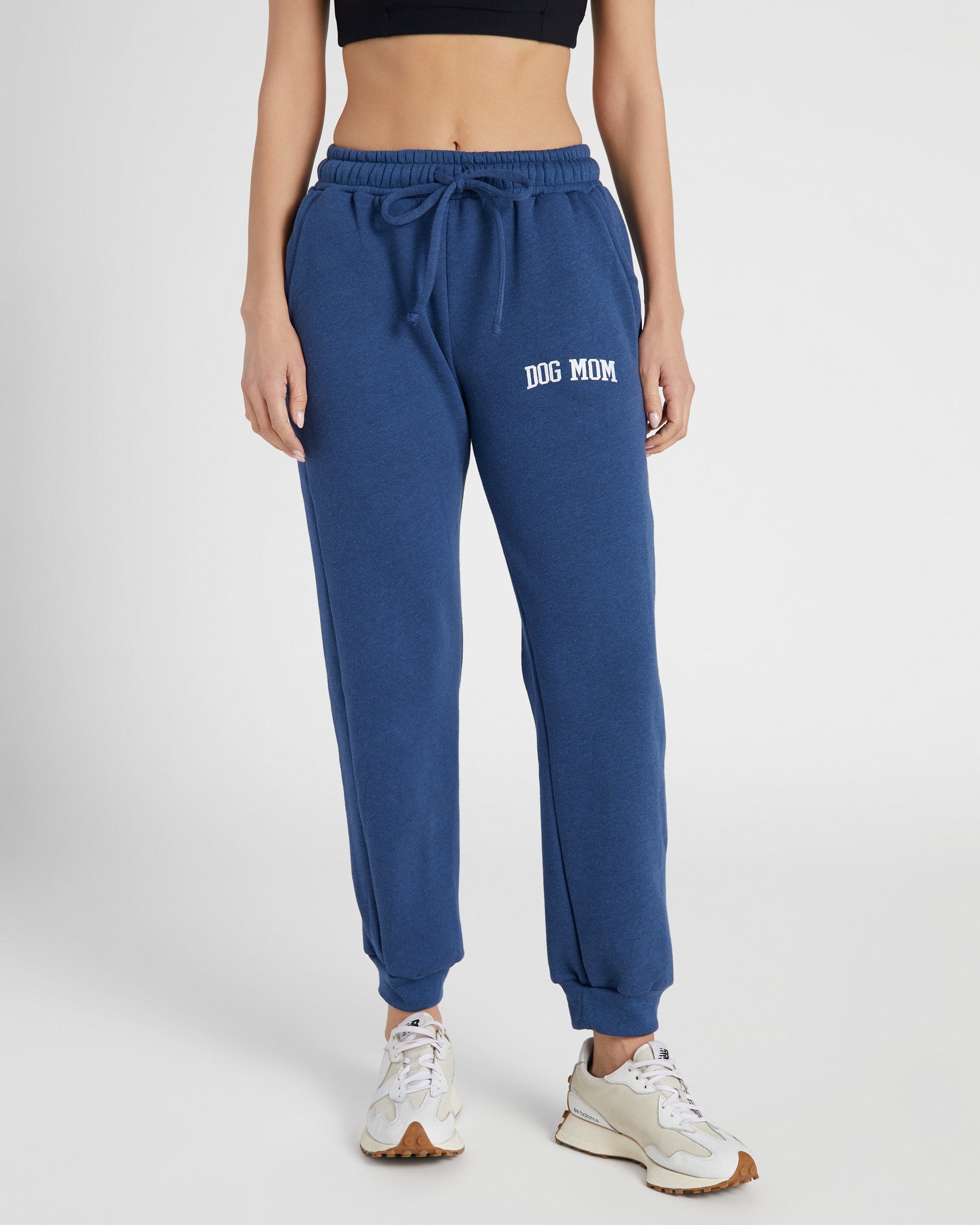 Navy $|& Interval Dog Mom Graphic Joggers - SOF Front