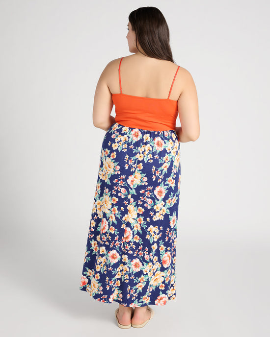 Floral and Solid Maxi Dress in Orange $|& Vanilla Bay Floral and Solid Maxi Dress - SOF Back