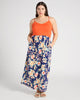 Plus Size Floral and Solid Maxi Dress