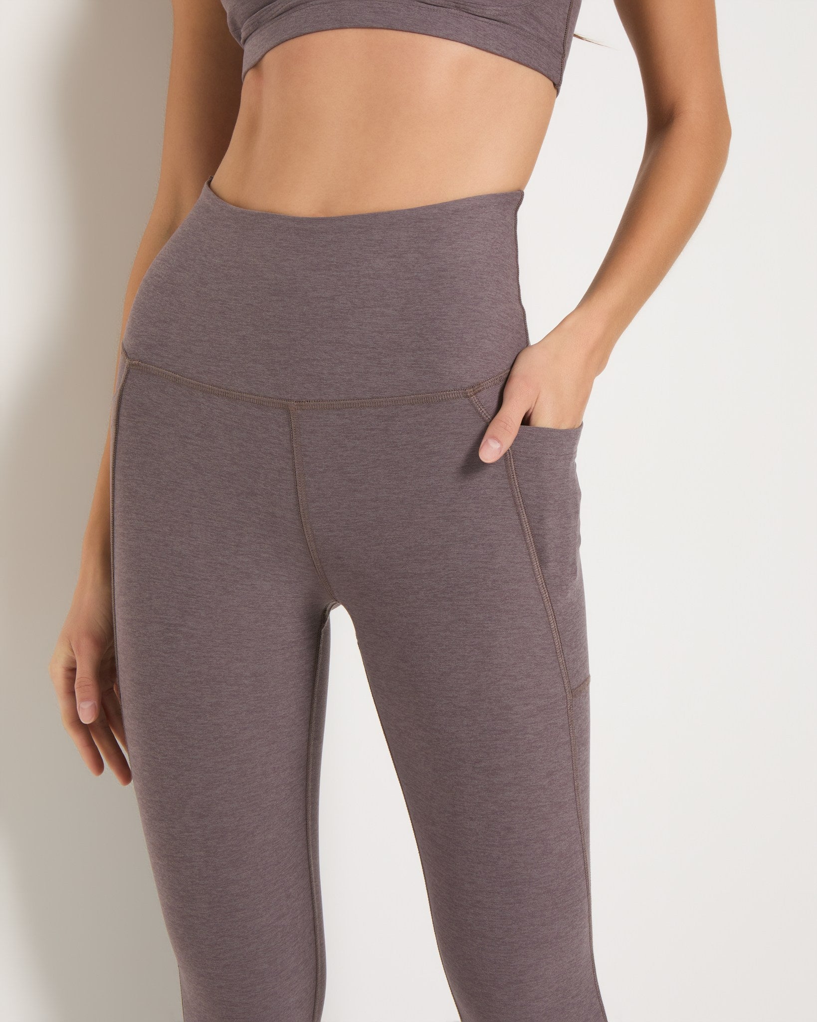 Heather Nightshade $|& Interval FlowHeather Sculpt Pocket Legging - SOF Full Front