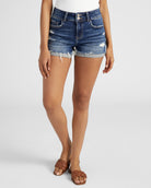 Dark Wash $|& Lovervet Double Button Cuffed Short - SOF Front