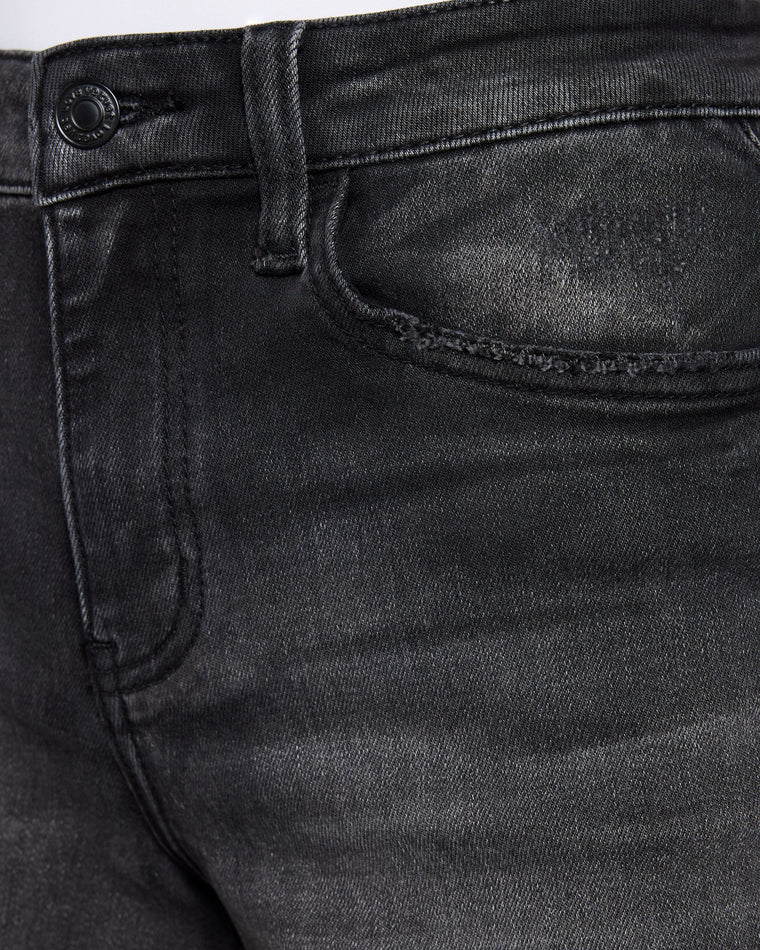 Grey $|& Lovervet Mid Rise Frayed Hem Short - SOF Full Front