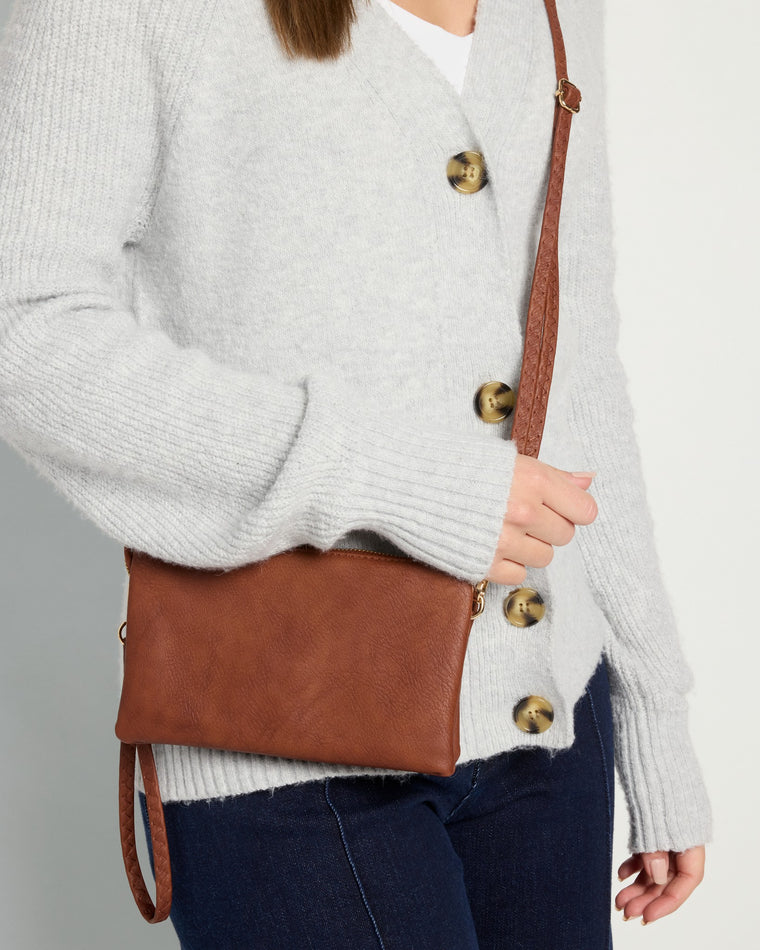 Brown $|& Jen & Co. Riley Crossbody/Wristlet - SOF Full Front
