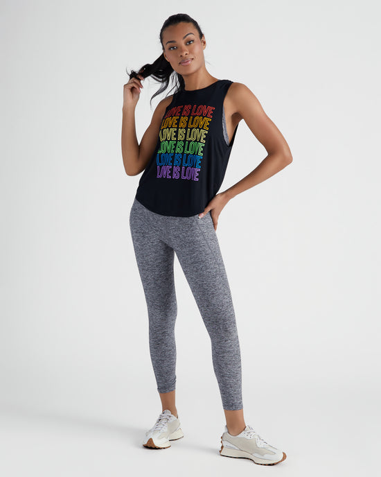 Black $|& Interval Graphic Muscle Tank- Love is Love - SOF Full Front