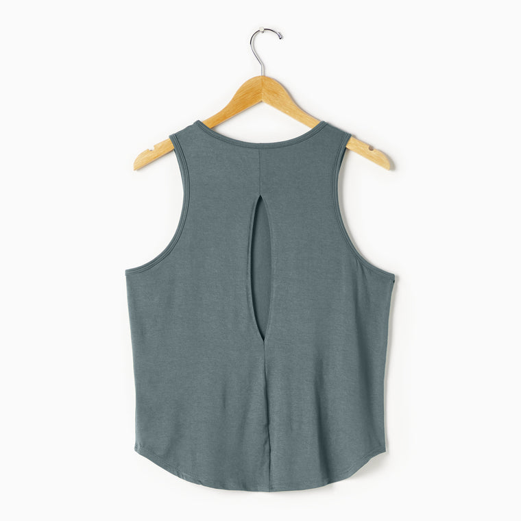 Slate Blue $|& Interval Keyhole Back Tank - Hanger Back