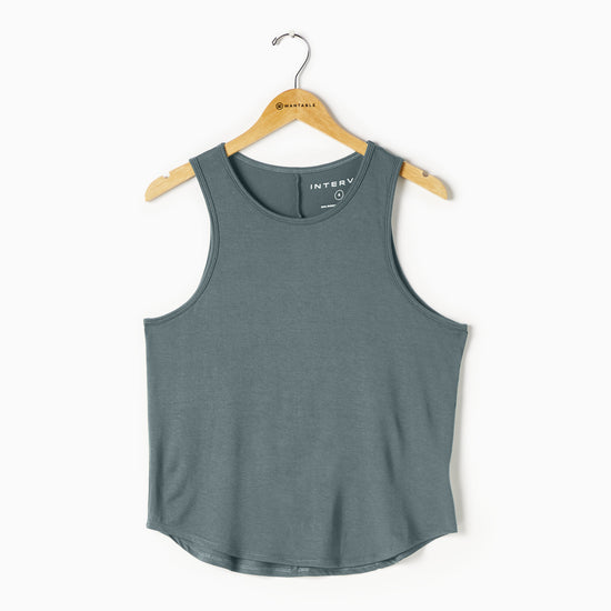 Slate Blue $|& Interval Keyhole Back Tank - Hanger Front