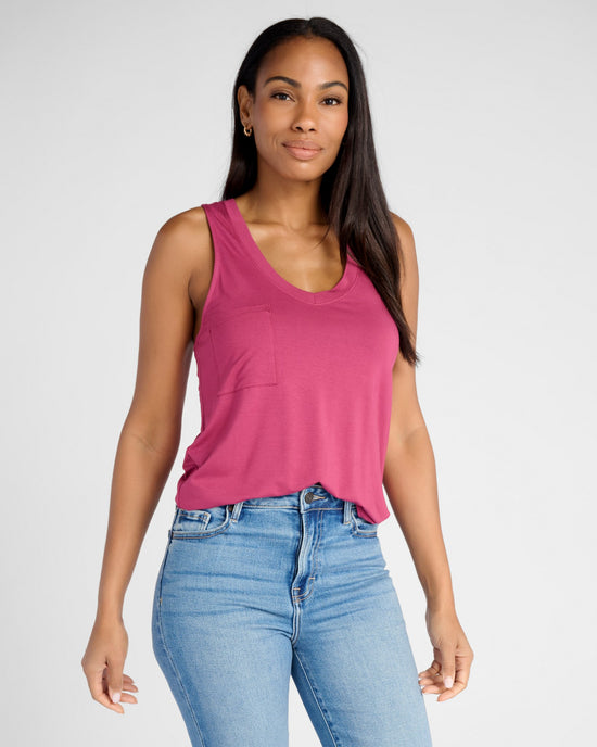 Red Plum $|& 78&SUNNY Del Mar Slinky Tank - SOF Front