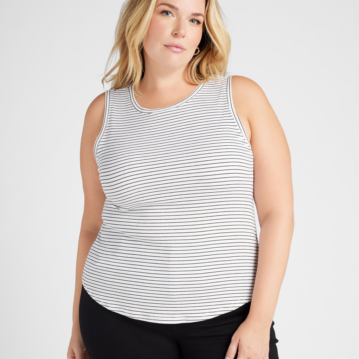 Plus Size Striped Tank Top - Soft Stretchy Rayon – Wantable