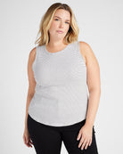 White Black Stripe $|& Thread & Supply Euclid Stripe Tank - SOF Front