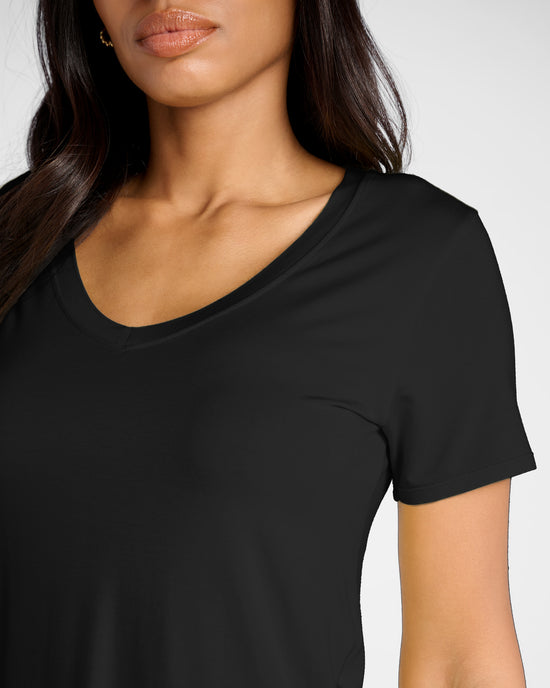 Black $|& 78&SUNNY Sonoma V-Neck Slinky Tee - SOF Detail