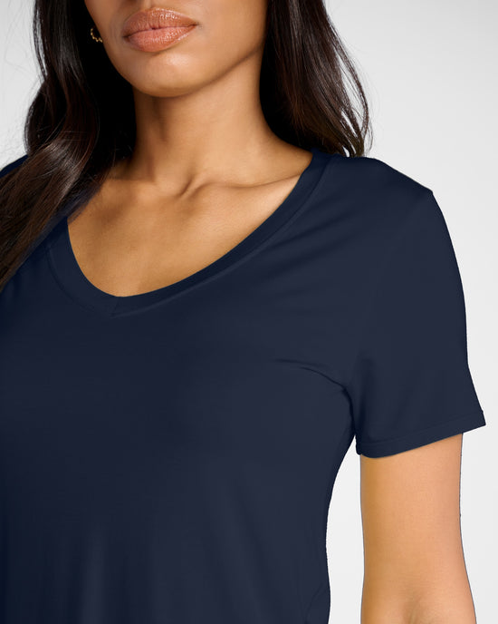 Navy $|& 78&SUNNY Sonoma V-Neck Slinky Tee - SOF Detail