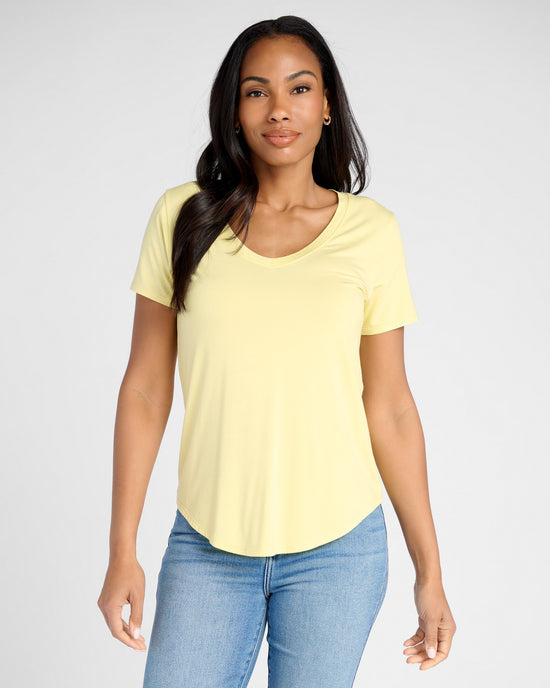 Lemonade $|& 78&SUNNY Sonoma V-Neck Slinky Tee - SOF Front