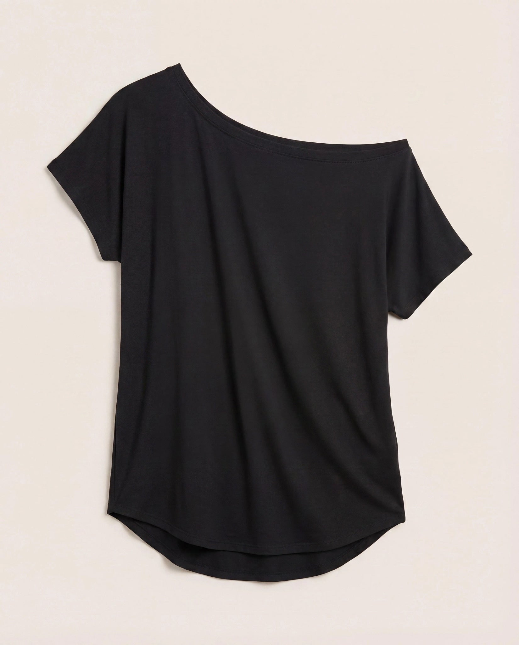 Black $|& SEAS Edgewater Off The Shoulder Tee - Hanger Detail