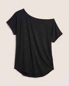 Black $|& SEAS Edgewater Off The Shoulder Tee - VOF Detail