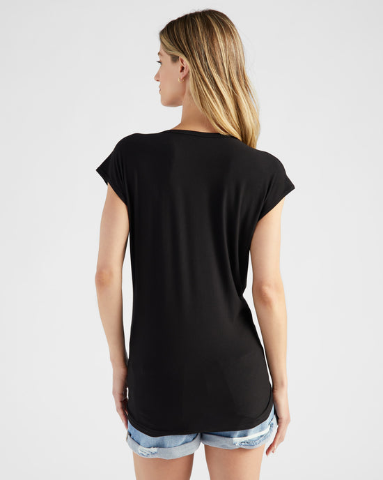 Black $|& 78&Sunny Tahoe Tie Front Top - SOF Back