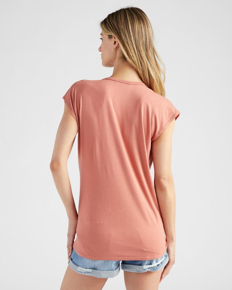 Peach Blossom $|& 78&Sunny Tahoe Tie Front Top - SOF Back