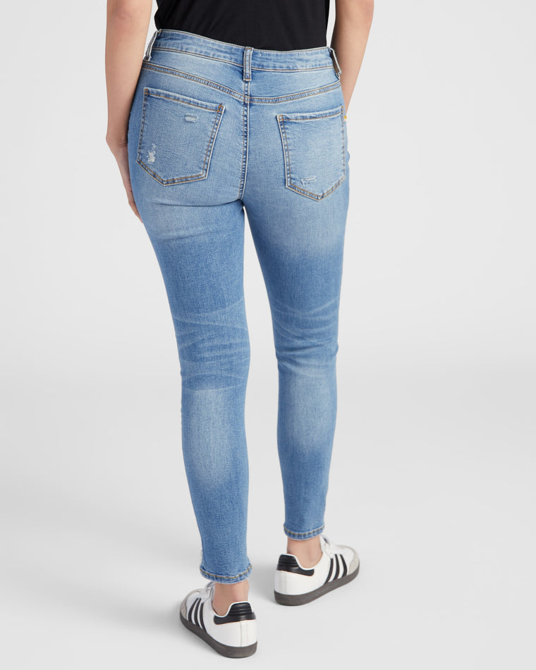 Medium Wash Blue $|& 78&SUNNY Jett Mid Rise Ankle Skinny Jeans - SOF Back