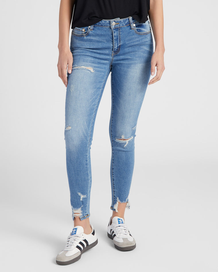 Medium Wash Blue $|& 78&SUNNY Jett Mid Rise Ankle Skinny Jeans - SOF Front