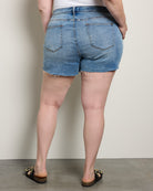 Medium Wash $|& Vigoss Marley Distressed Shorts - SOF Back