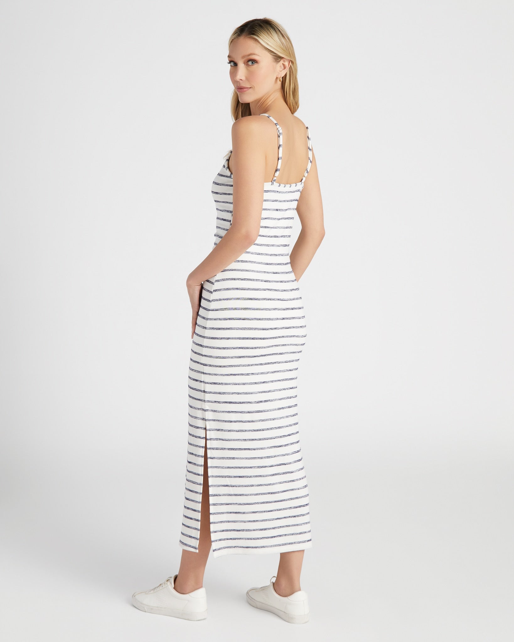 Knit Striped Tank Dress - Stretchy Midi with Slit – Wantable