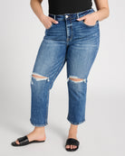 Solidarity $|& Lovervet Vintage High Rise Crop Straight Leg Jeans - SOF Front