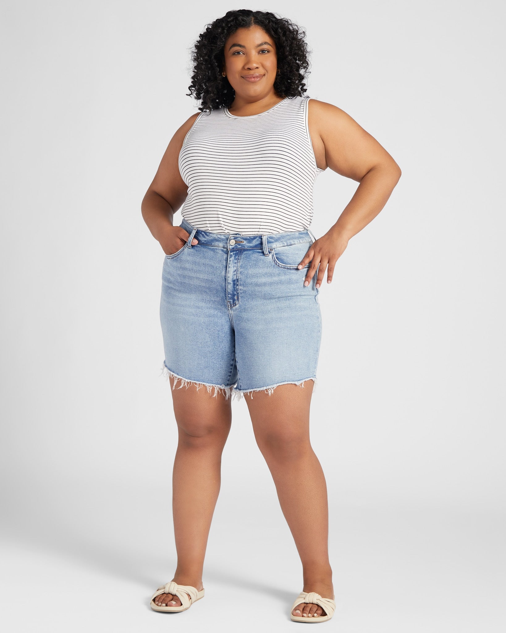 Done Deal $|& Vervet High Rise Midi Short - SOF Full Front