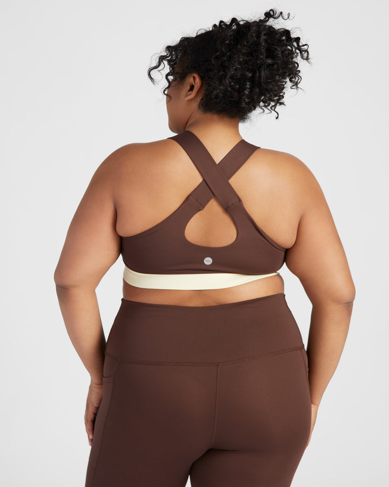 Chocolate Combo $|& Interval Colorblock Stronger Sports Bra - SOF Back
