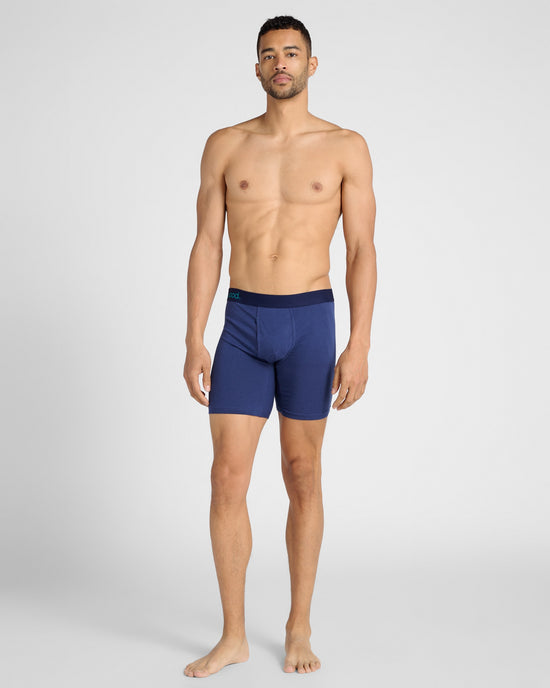 Deep Space Blue $|& Wood Underwear Biker Brief - SOF Full Front