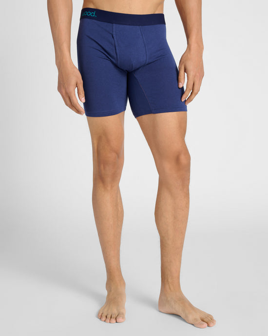 Deep Space Blue $|& Wood Underwear Biker Brief - SOF Front