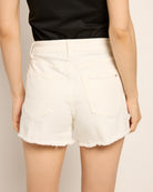 White $|& Mica Denim Mid Rise Raw Hem Shorts - SOF Back