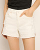 High Rise Raw Hem Shorts