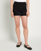 Jet Lag $|& Mica Denim Mid Rise Cuffed Shorts - SOF Front