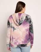 Purple Black Tie dye $|& SEAS Tie Dye Sweater Knit Full Zip Hoodie - SOF Back