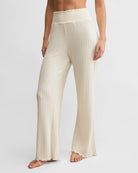 Bone $|& Z Supply Lounge Dawn Smocked Ribbed Pant - Hanger Front