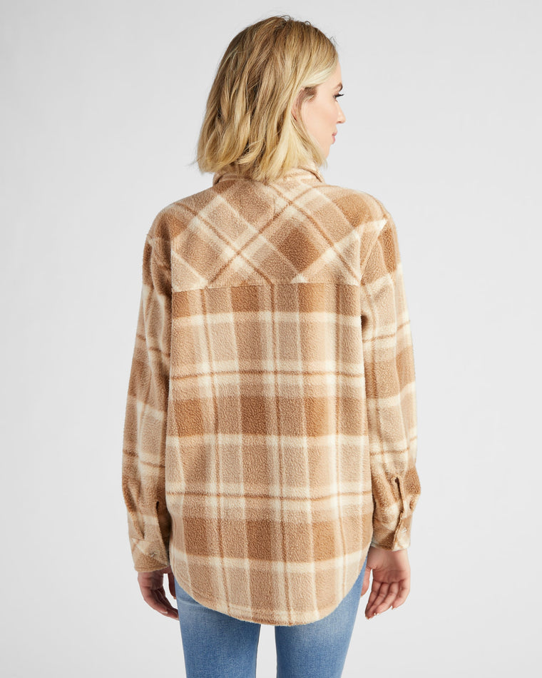 Beige Multi Plaid $|& Thread & Supply Tullis Polar Fleece Jacket - SOF Back