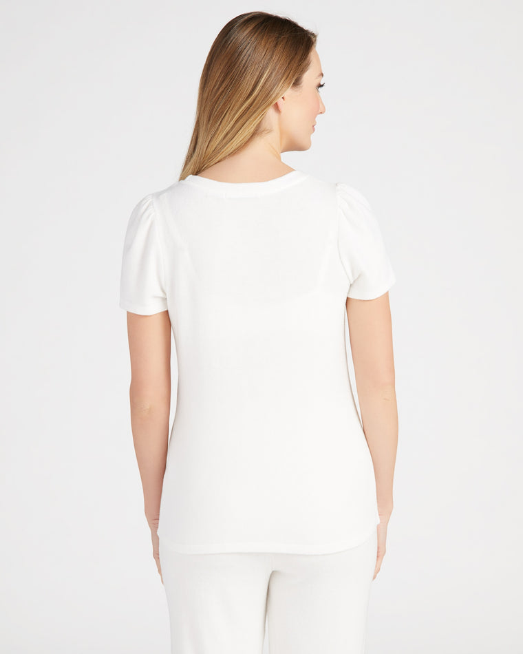 Winter White $|& Astrologie Hacci Puff Sleeve Top - SOF Back