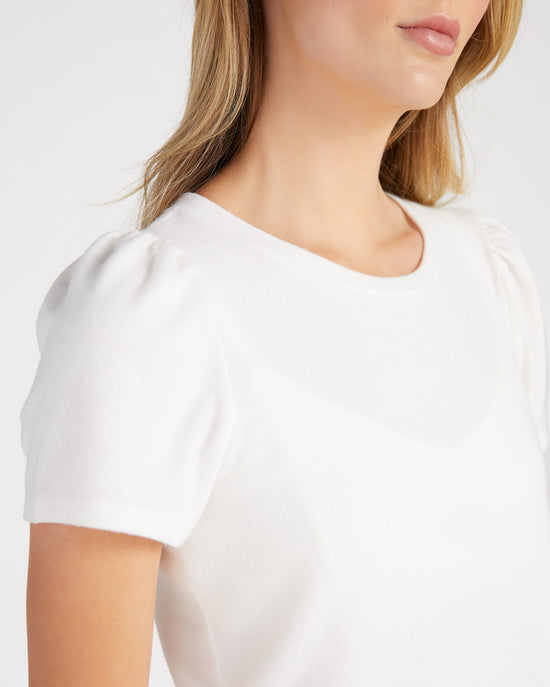 Winter White $|& Astrologie Hacci Puff Sleeve Top - SOF Detail