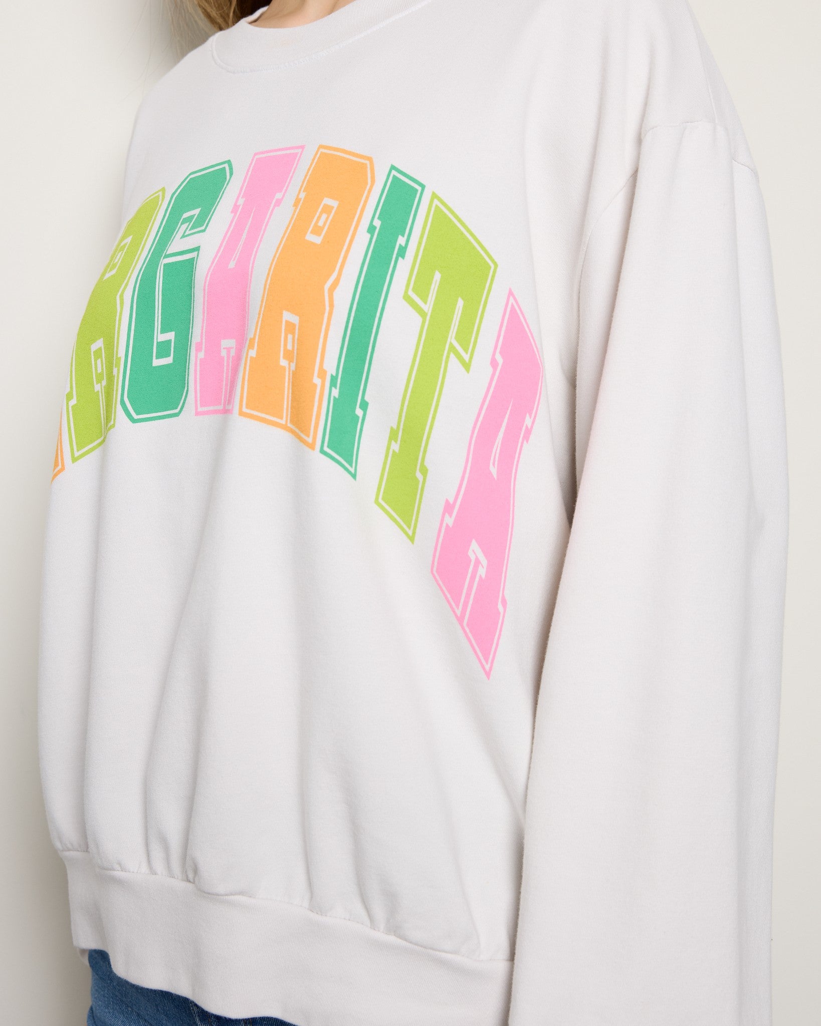 Vintage White $|& Project Social T Margarita Sweatshirt - SOF Full Front