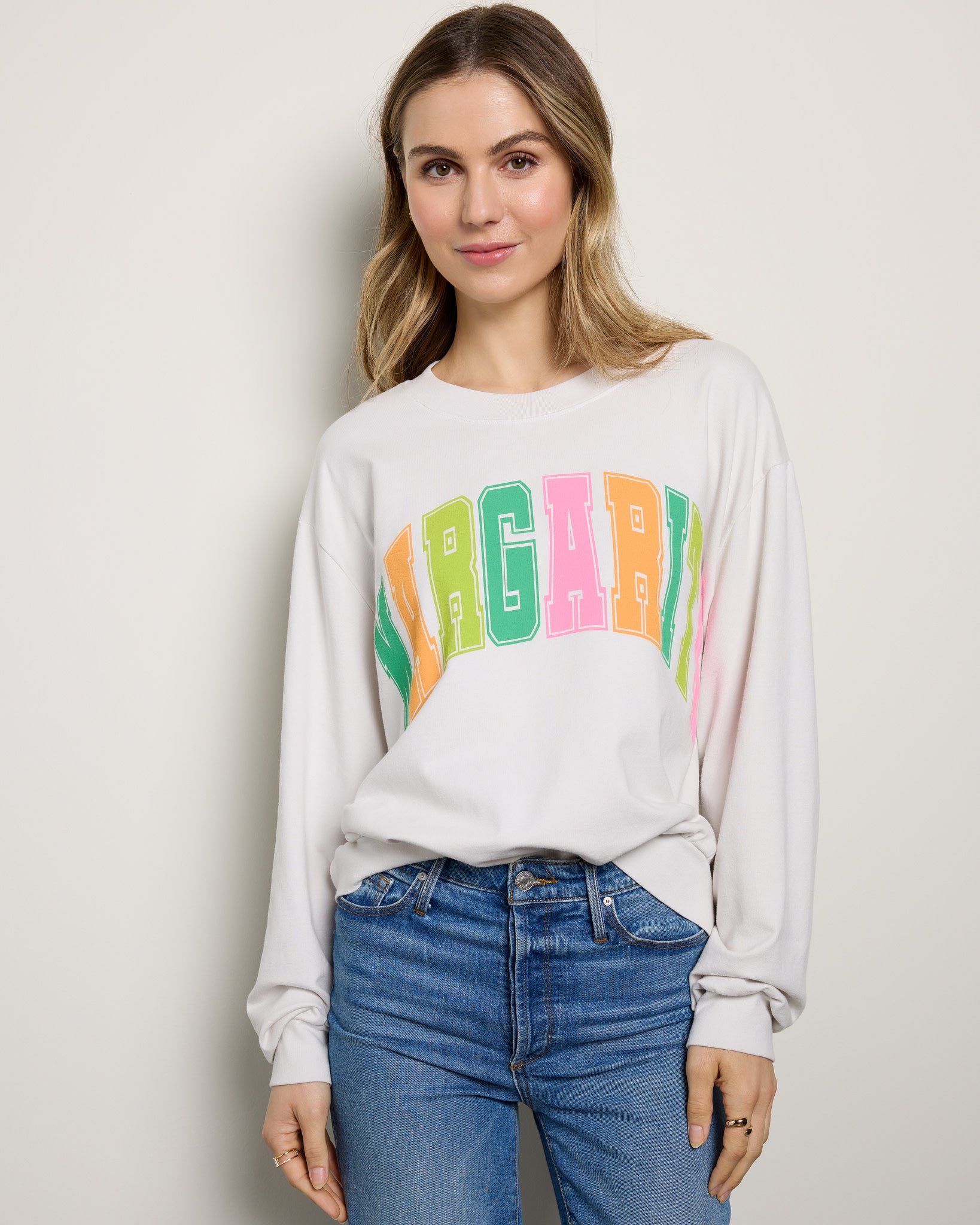 Vintage White $|& Project Social T Margarita Sweatshirt - SOF Front