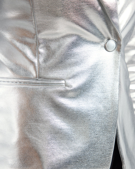 Silver $|& ICHI Kate Metallic Blazer - SOF Detail