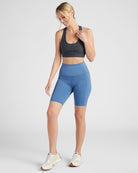 Dusty Blue $|& Interval FlowHeather Sculpt Pocket Bike Short - SOF Full Front