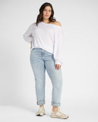 White $|& SEAS Brooksville Slub Off The Shoulder Top - UGC On Fig