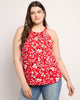 Plus Size Floral Halter Tank