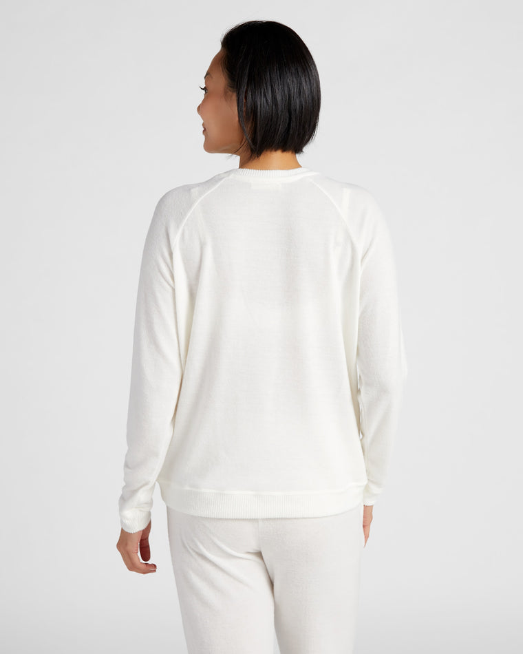 Cream $|& SEAS Dreamy Hacci "Peachy" Graphic Pullover - SOF Back