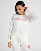 Cream $|& SEAS Dreamy Hacci "Peachy" Graphic Pullover - SOF Front